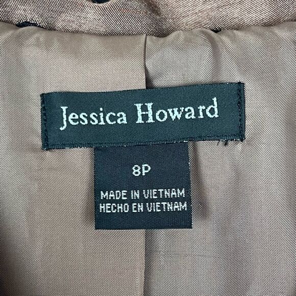 Jessica Howard Pretty Woman Fit & Flare Polka Dot Midi Dress 8P Cocktail Brown - Picture 7 of 11